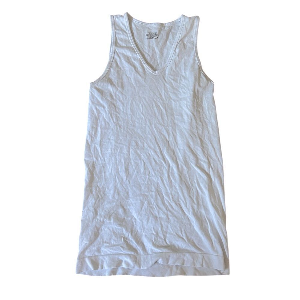 Athleta White V-Neck Basic Tank Top